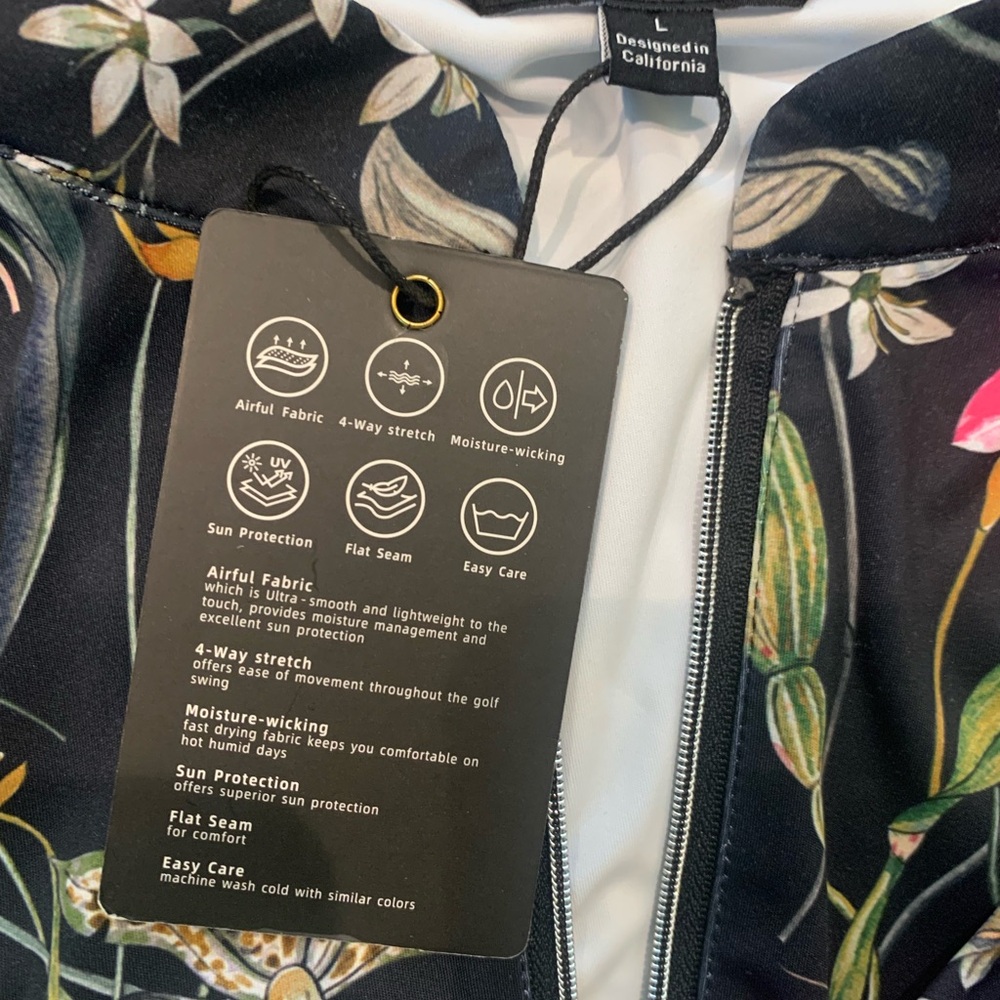 NWT! Acegolfs dress - Botanical Energy UPF 50+ Size Large with pockets - Picture 8 of 10